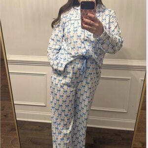 Blue and White Bow Pajamas